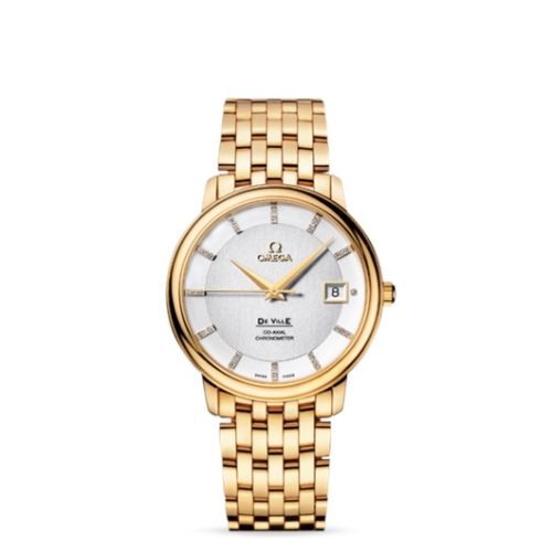 Omega De Ville Prestige Co-Axial 36.5 Yellow Gold / Silver-Diamond / Bracelet